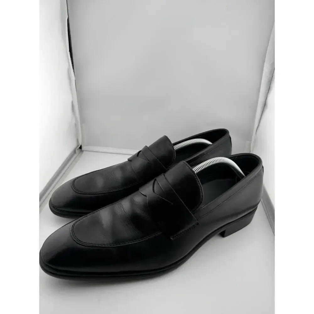 NWOB $99 NORDSTROM Edward Comfortable Penny Black Leather Loafers Men's Size 12